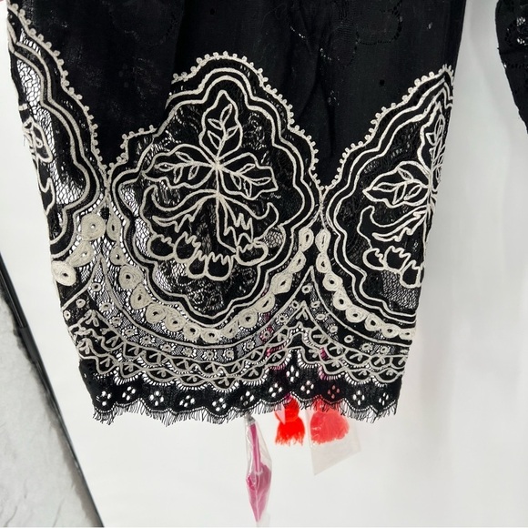 Hemant & Nandita Anthropologie Lace embroidered cape jacket‎ blouse size small - Picture 7 of 14